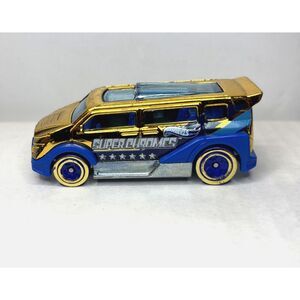 Hot Wheels Super Chromes Speedbox 2012 Toy Car Van Mattel Gold Blue Pre Owned